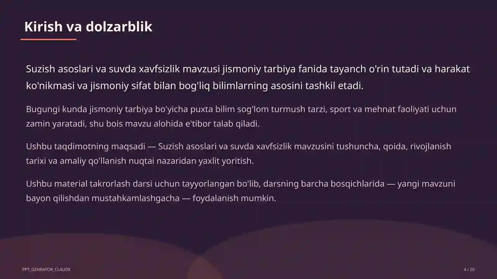 Suzish asoslari va suvda xavfsizlik (6-sinf) 4
