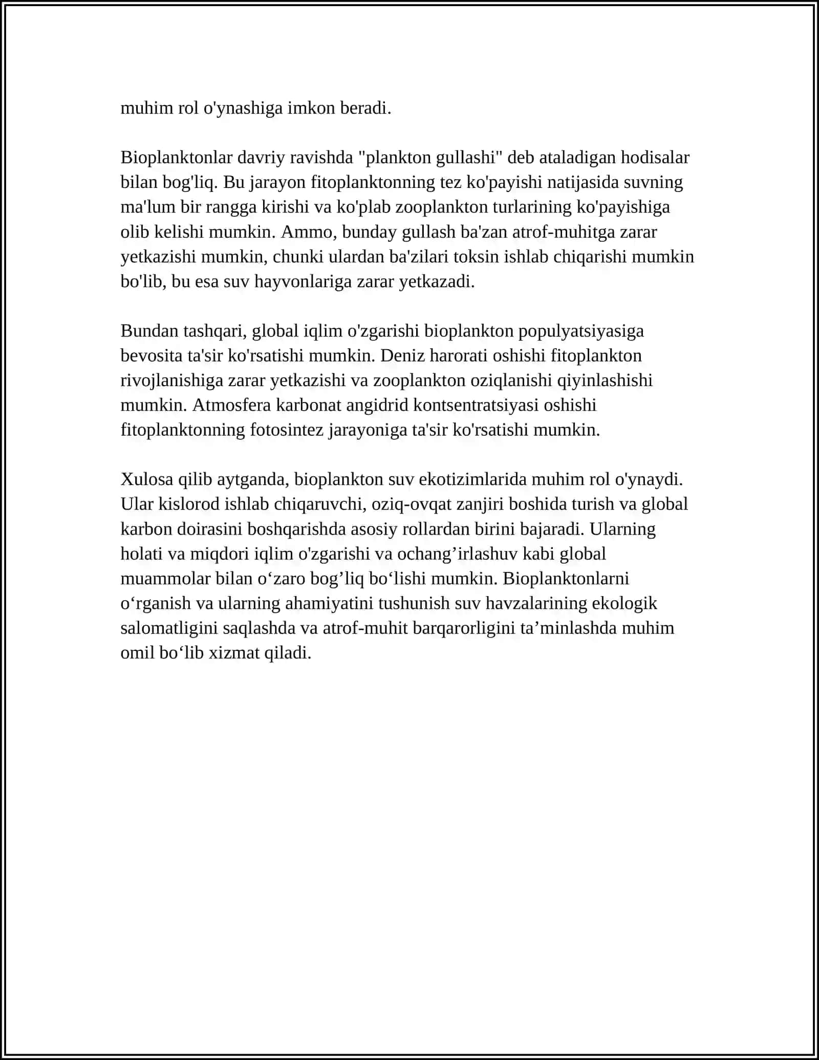 MUSTAQIL ISH Mavzu: BAKTERIYALARNING BIOPLENKASI 4