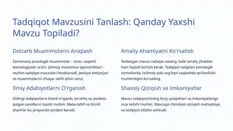 Psixologiyada Ilmiy Maqola Yozish: Bosqichlar va Metodlar 4