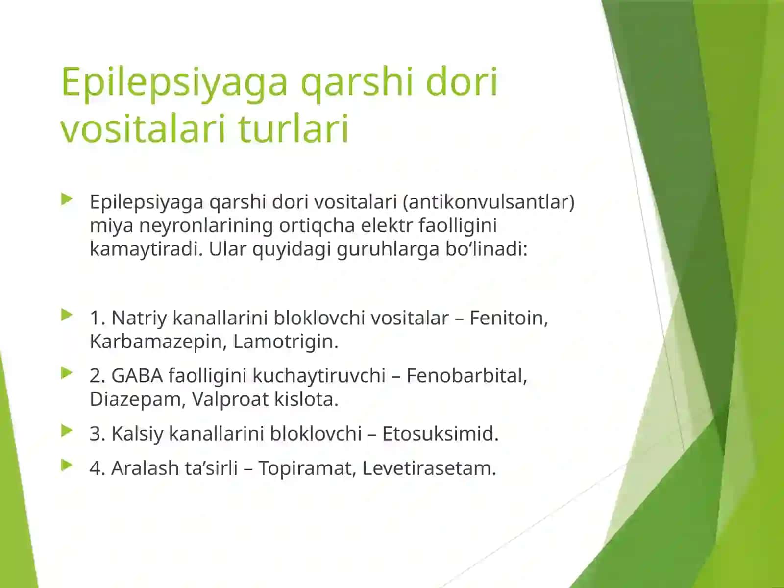 Epilepsiyaga qarshi dori vositalari,LitiytuzlarivaSedativvositalar 4