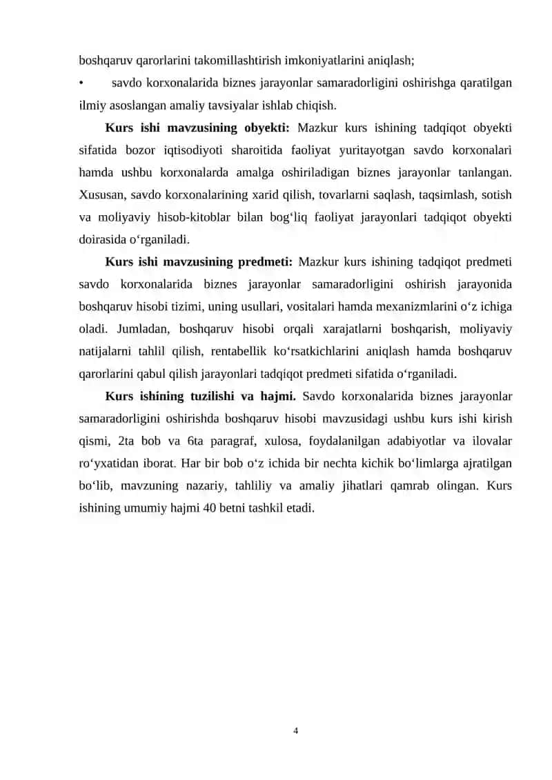 Savdo korxonalarida biznes jarayonlar samaradorligini oshirishda boshqaruv hisobi 4