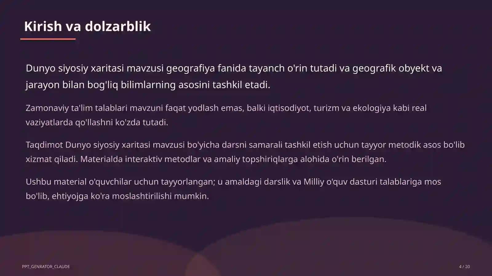 Dunyo siyosiy xaritasi (10-sinf) 4