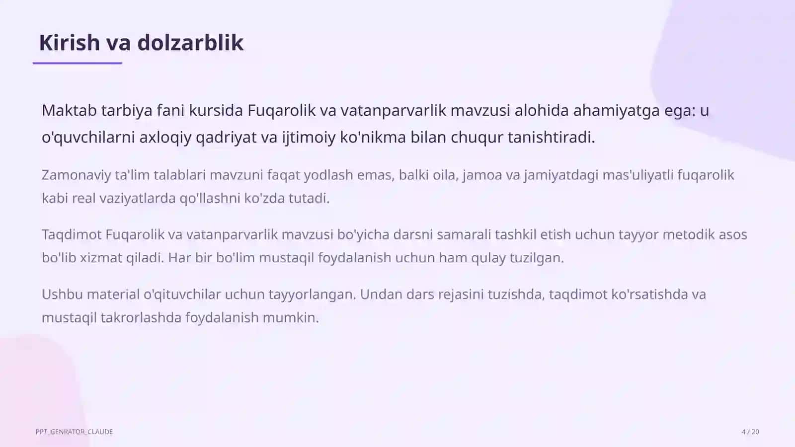 Fuqarolik va vatanparvarlik (8-sinf) 4