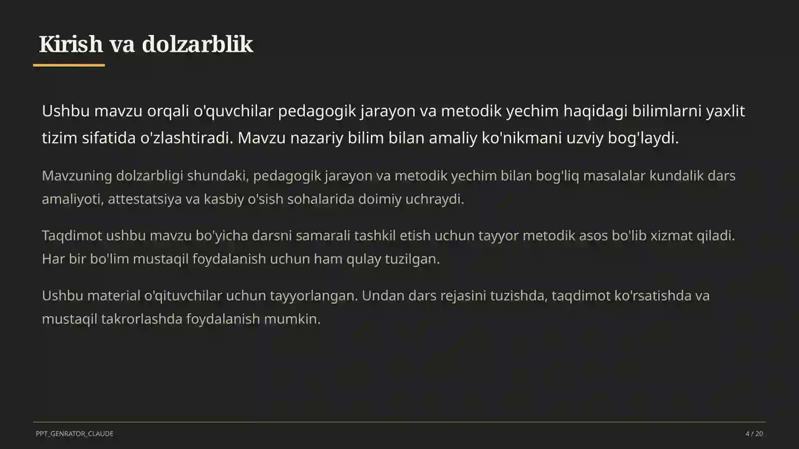 Pedagogika va o'qitish metodikasi 4