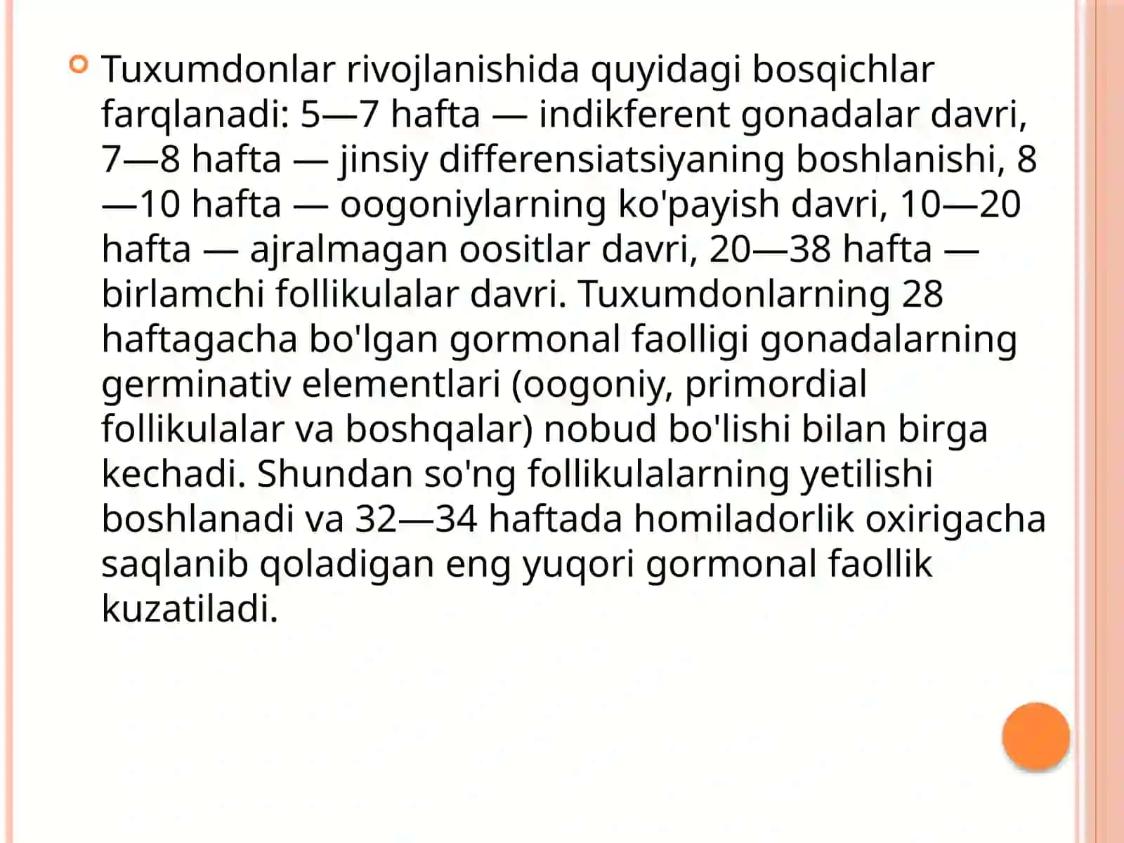 Ayollar reproduktiv tizimining rivojlanishi 4
