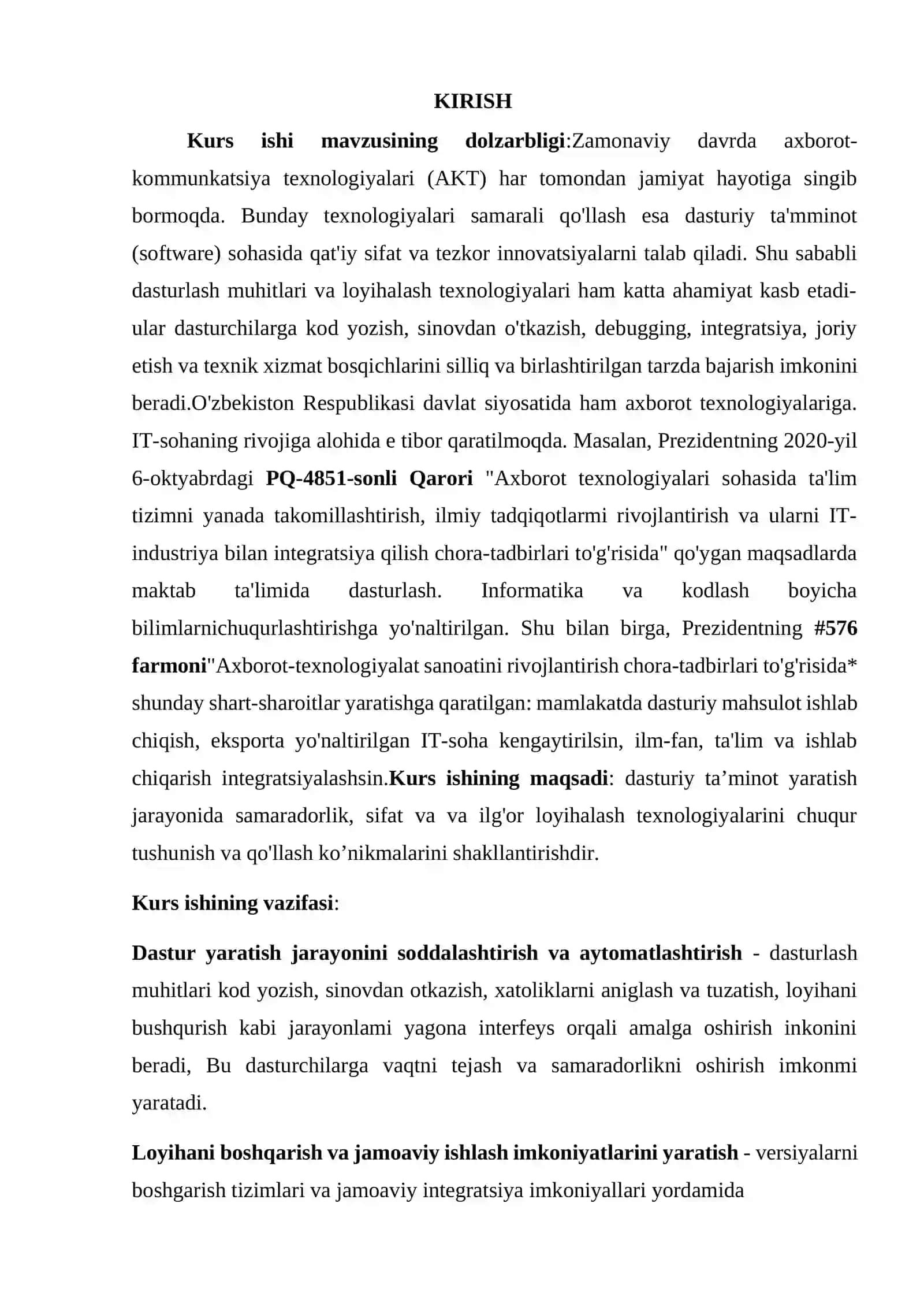 Dasturlash Muhitlari va Loyihalash Texnologiyalari 4