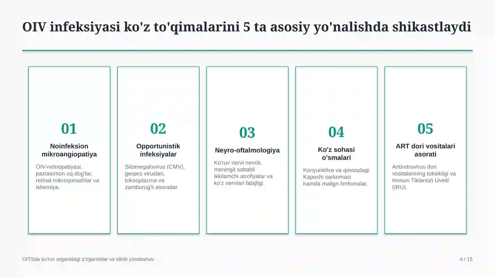 OITSda ko‘ruv organidagi o‘zgarishlar | 15 slayd 4