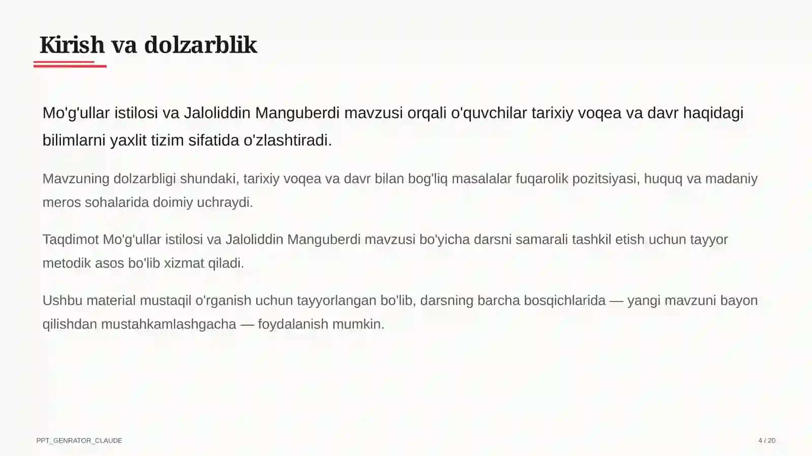 Mo'g'ullar istilosi va Jaloliddin Manguberdi (7-sinf) 4