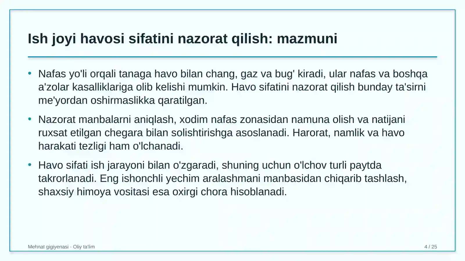 axborot texnologiyalari sohasida ish joyi havosini sifat jihatidan nazorat qilish 9509 4
