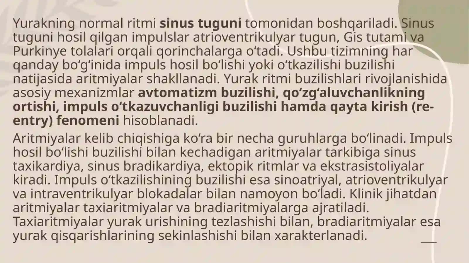 Yurakritmiva o‘tkazuvchanligi buzilishlari 4