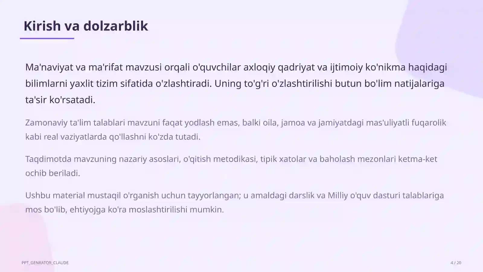 Ma'naviyat va ma'rifat (10-sinf) 4