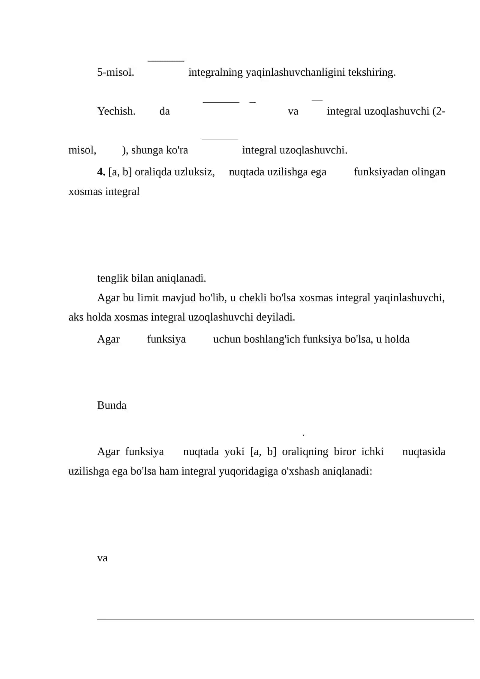 Xosmas integrallar 4