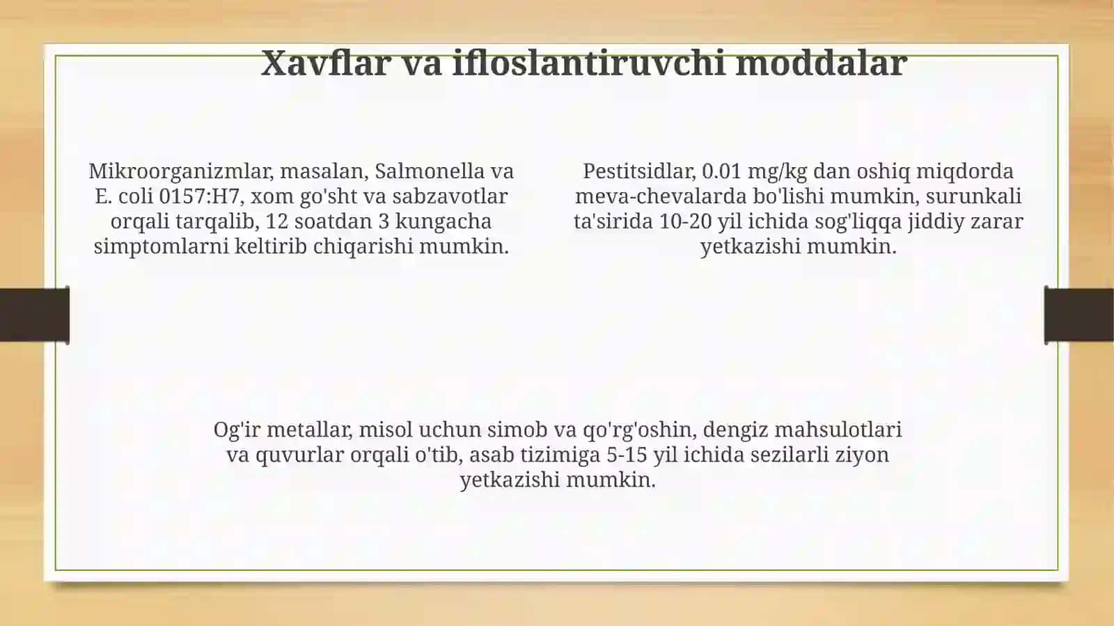 Oziq ovqat mahsulotlari xavfsizligi haqida 4