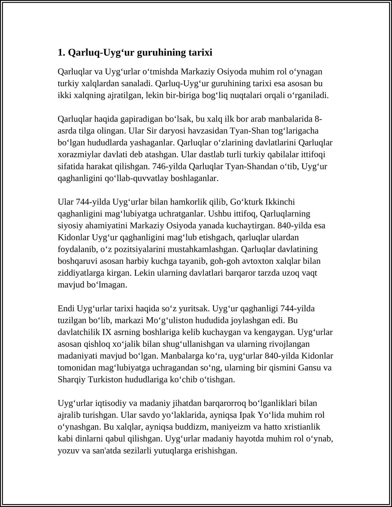 TURKIY TILLARNING QARLUQ- UYGUR ÓĞUZ, QIPCHOQ VA QIRGʻIZ GURUHLARI 4