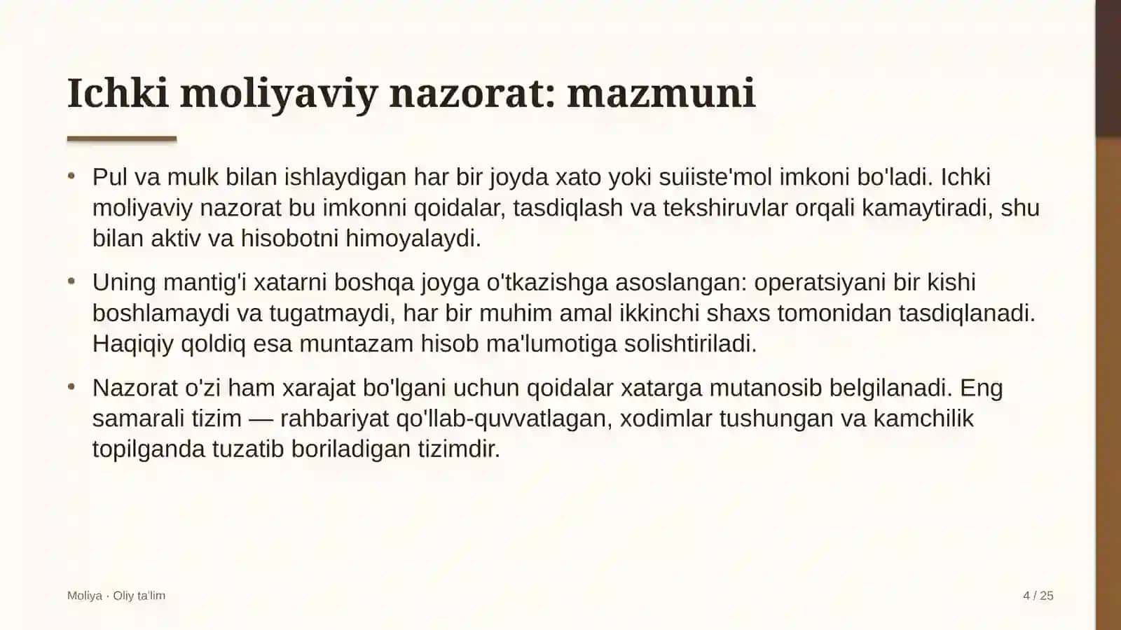 Dasturiy ta'minotni testlash sohasida ichki moliyaviy nazorat 4