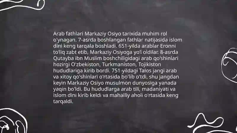 Islom dinining Markaziy Osiyoga-Kirib kelishi va Kitobatchilik ishi 4