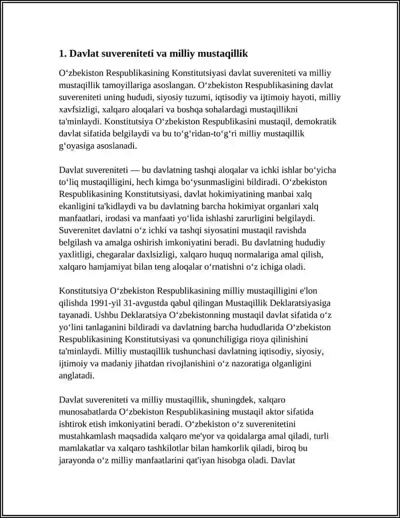 OʻZBEKISTON RESPUBLIKASI KONSTITUTSIYASINING ASOSIY TAMOYILLARI 4