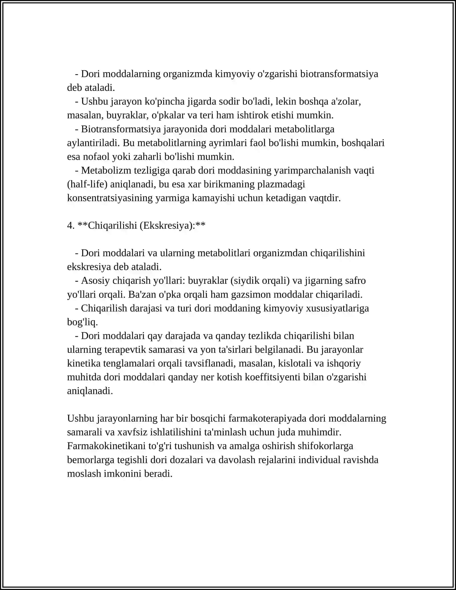 ORGANIZMDAGI DORI KONSENTRATSIYASINI MODELLASHTIRISHDA INTEGRAL HISOB TATBIQLARI 4