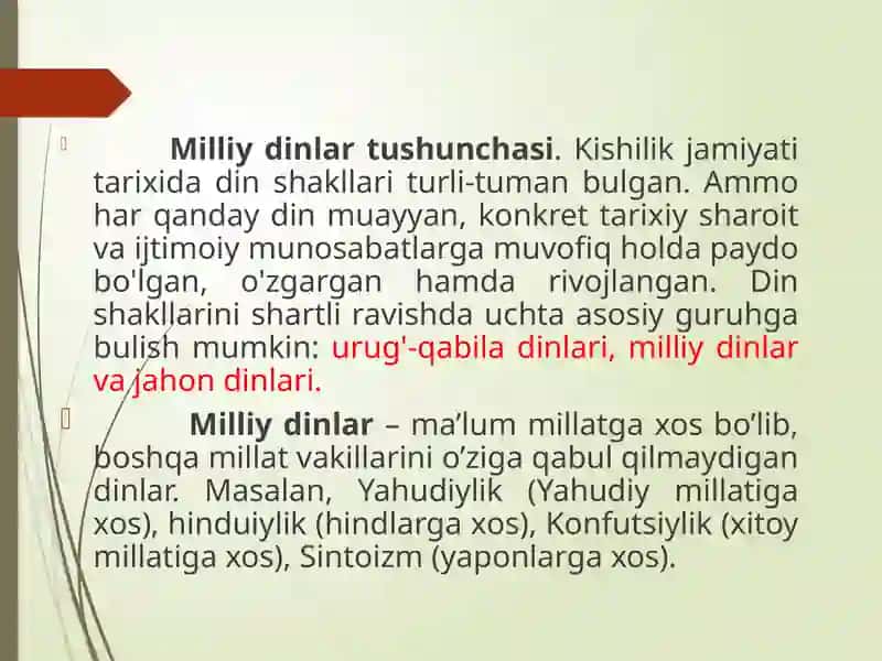 Milliy Dinlar 4