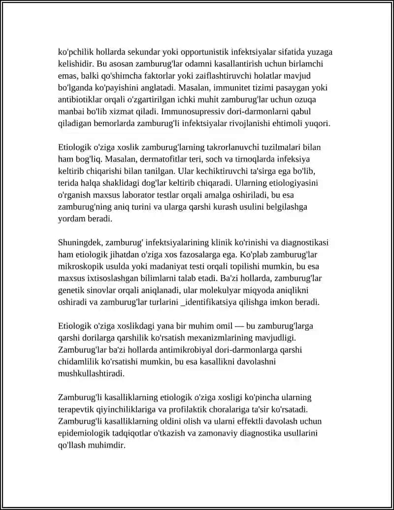 ZAMBURUG'LI KASALLIKLARNING O'ZIGA XOSLIGI 4