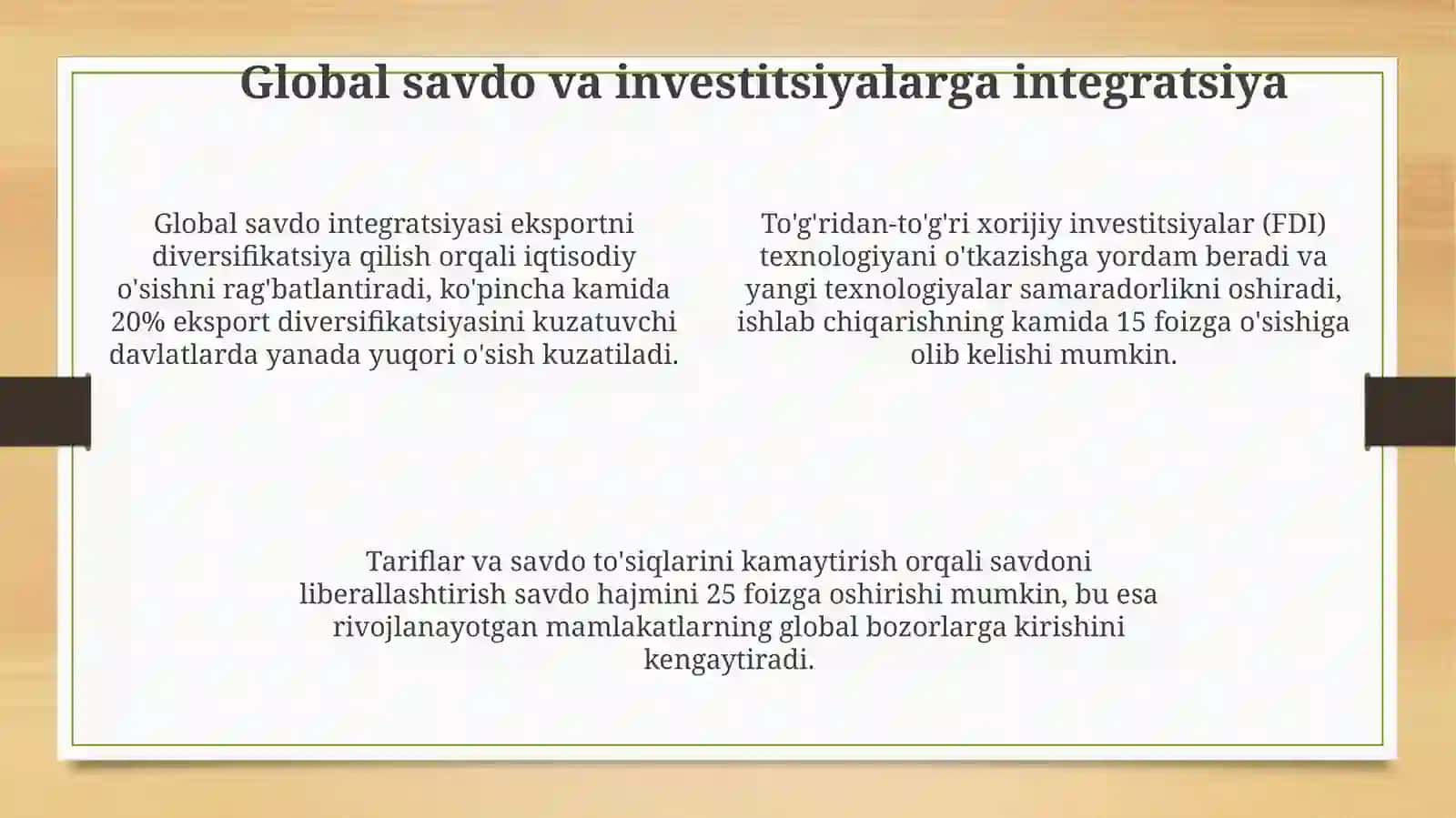 Jahon xo'jaligida rivojlanayotgan mamlakatlar iqtisodiyoti 4
