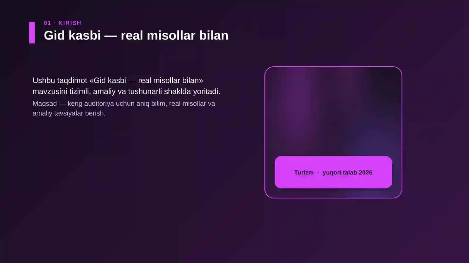 Gid kasbi — real misollar bilan 4