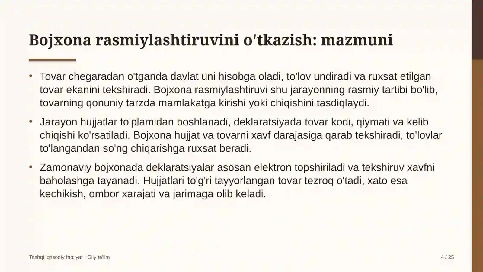 savdo markazlarida bojxona rasmiylashtiruvini o'tkazish 2794 4