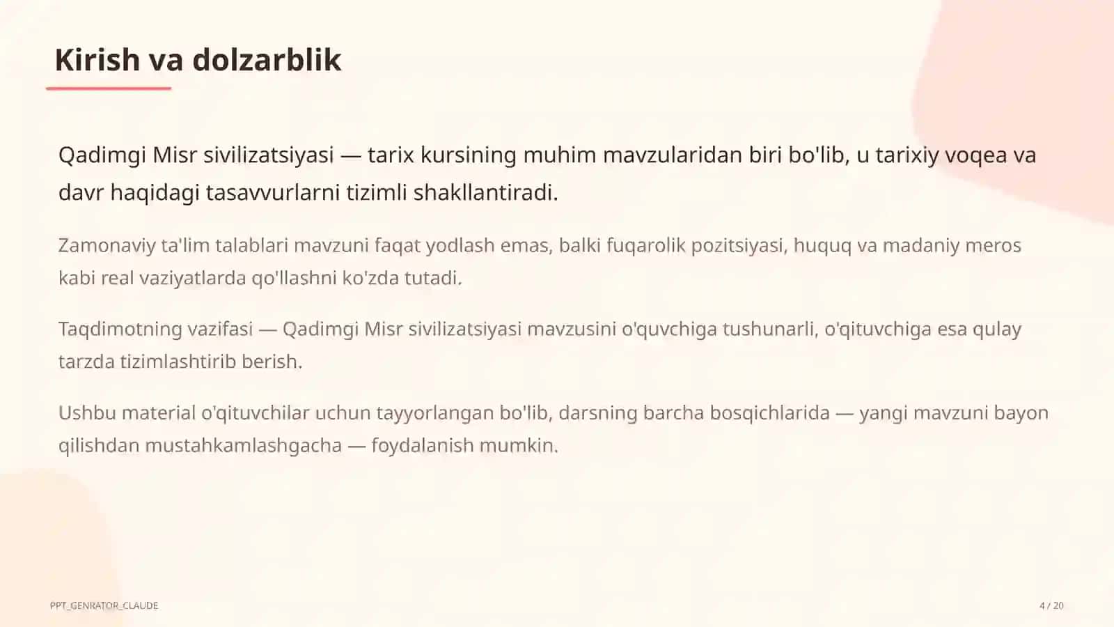 Qadimgi Misr sivilizatsiyasi (6-sinf) 4