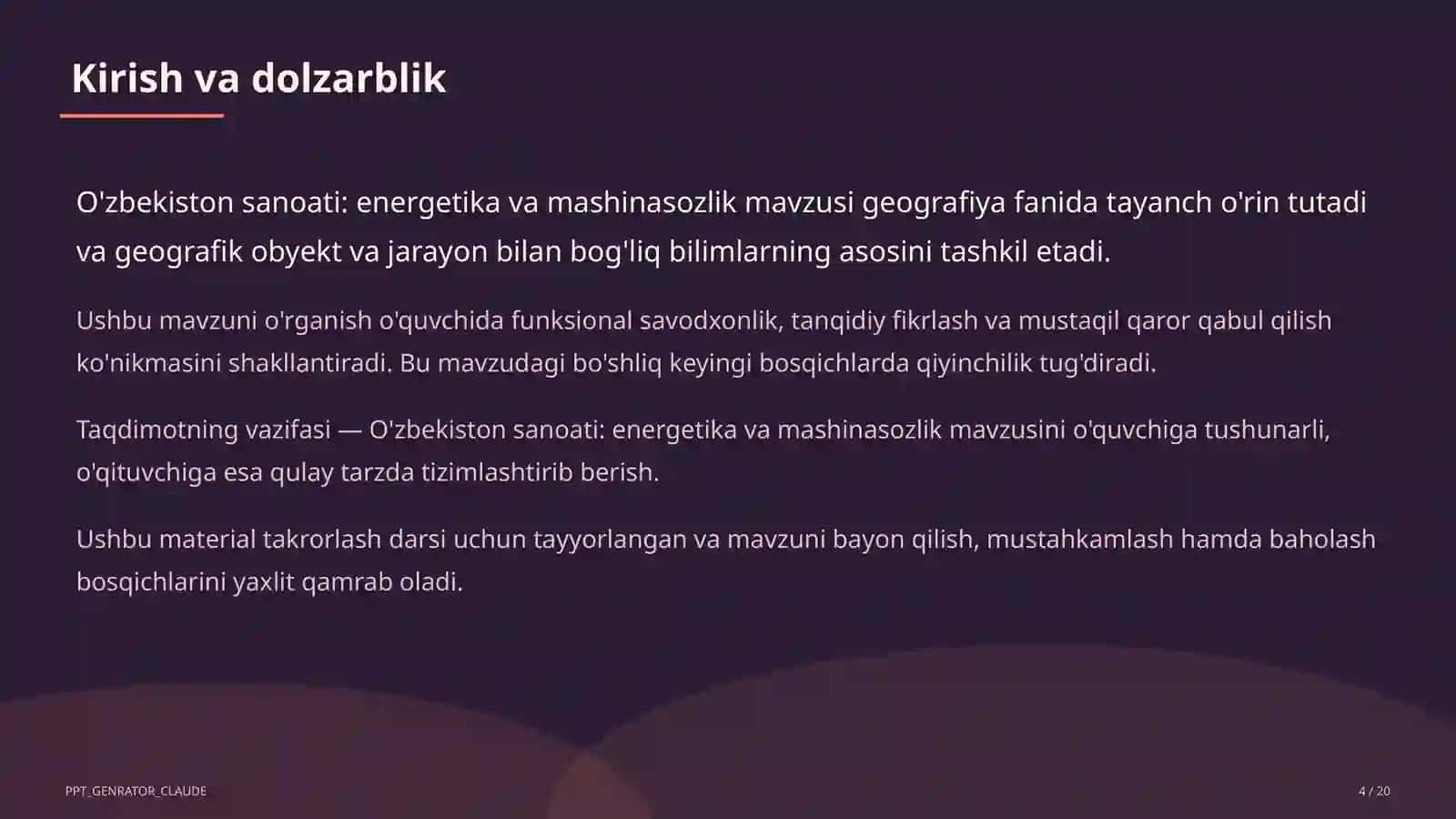 Geografiya (5–11) — takrorlash darsi uchun 4