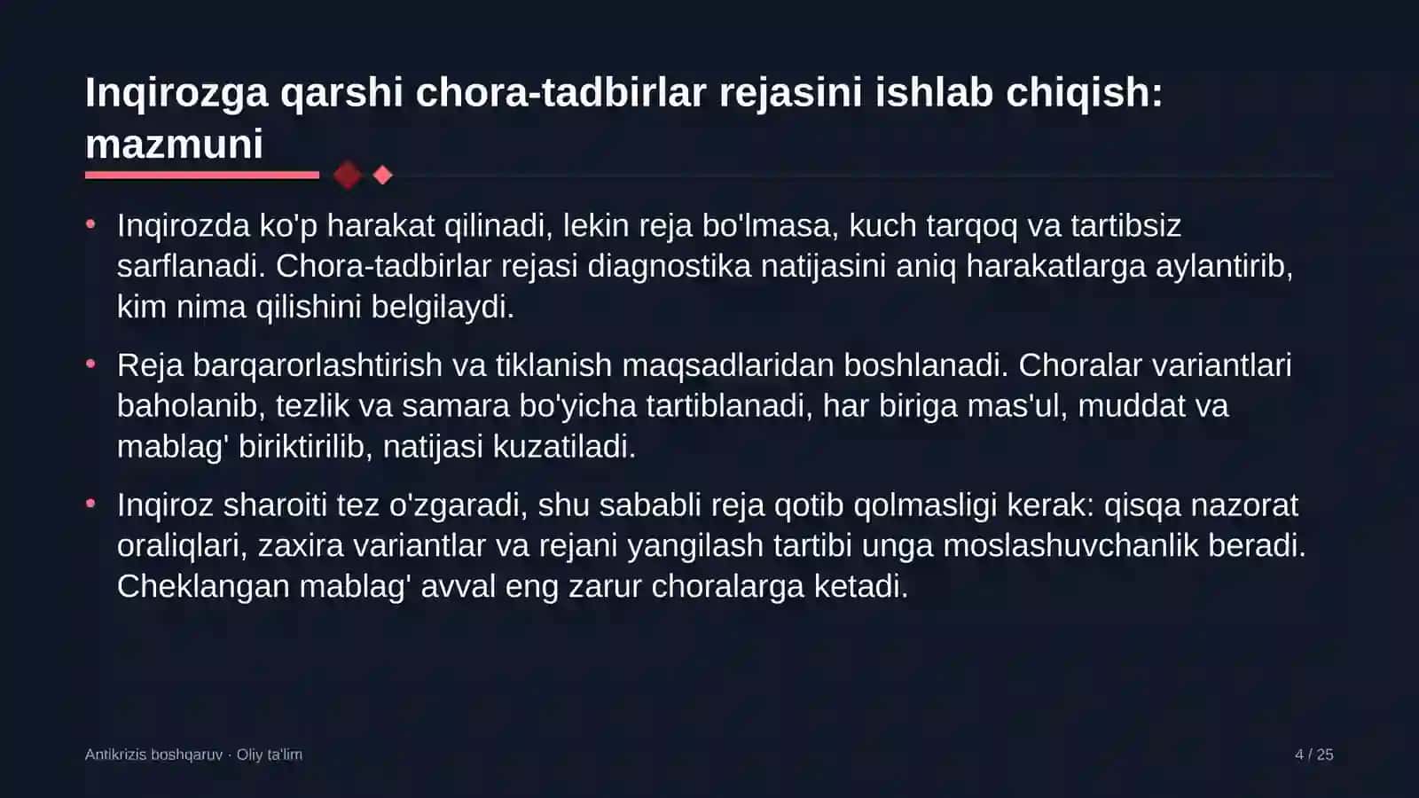 Kiberxavfsizlik sohasida inqirozga qarshi chora-tadbirlar rejasini ishlab chiqish 4