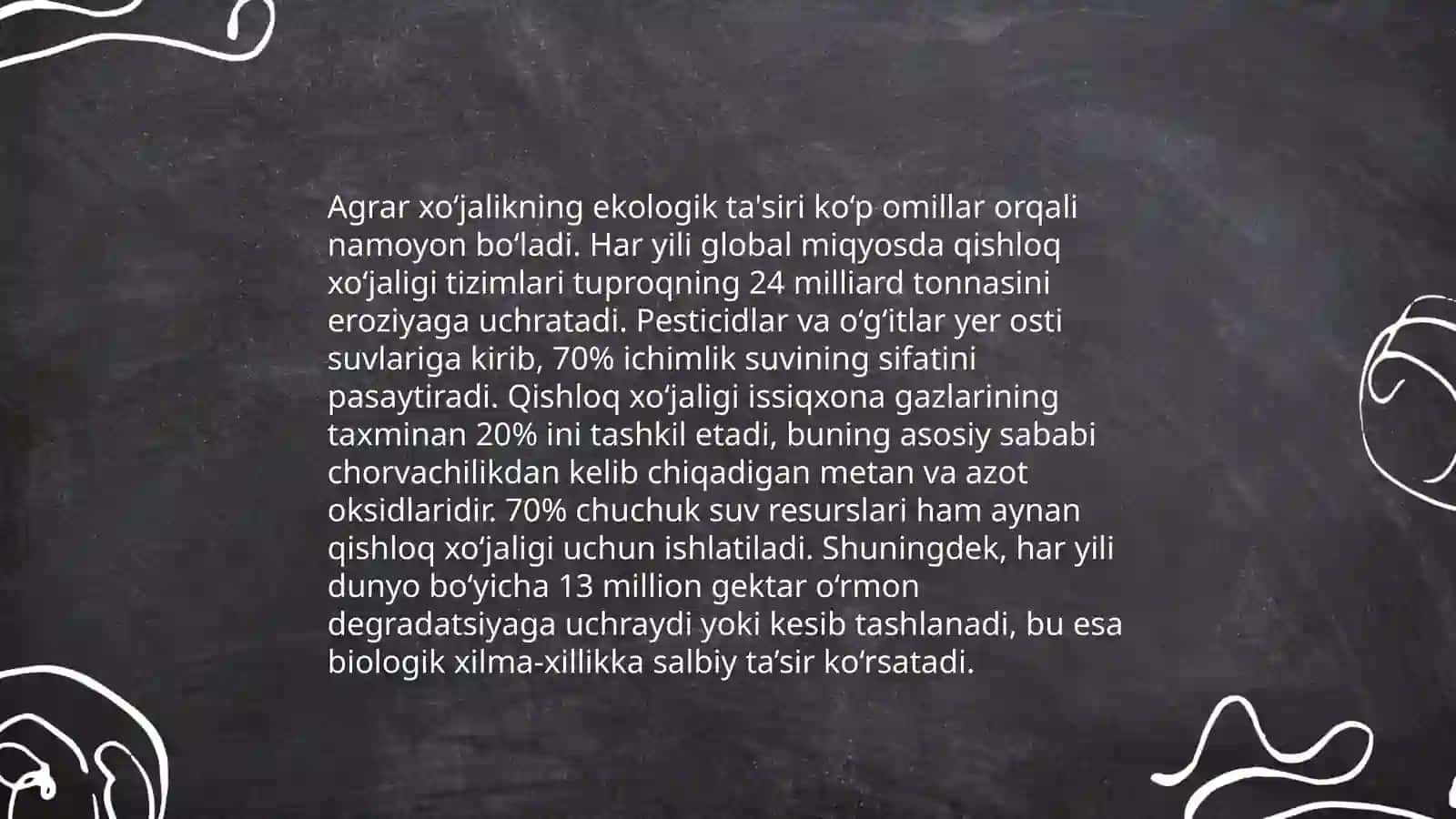 Inson xojalik faolyatini tabiatiga ta'siri va oqibatlarini organish 4
