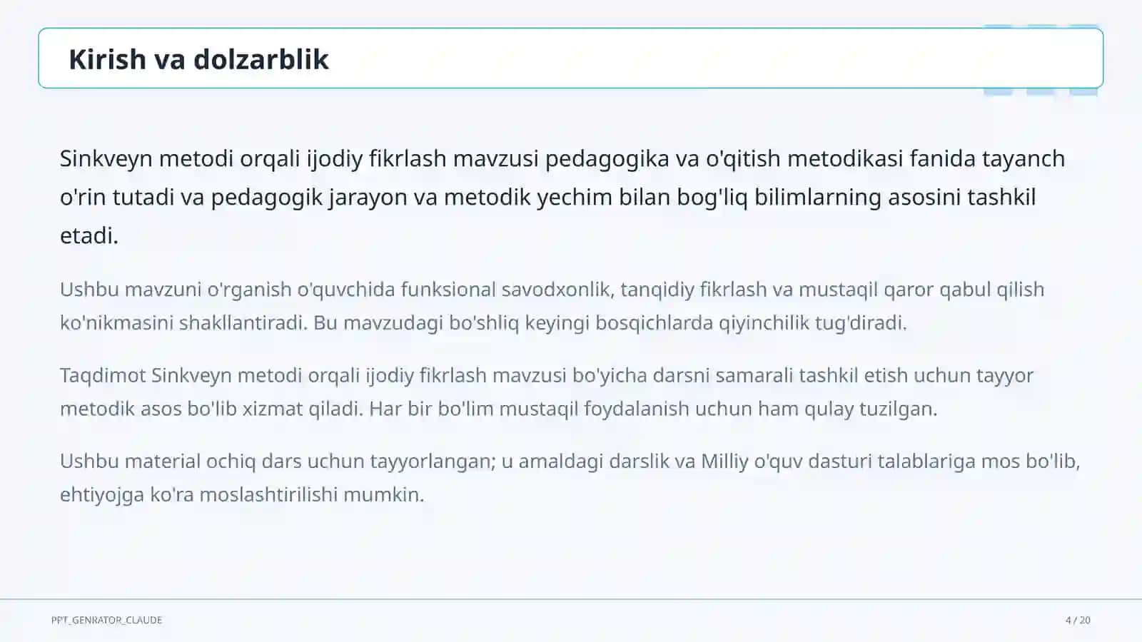 Sinkveyn metodi orqali ijodiy fikrlash 4