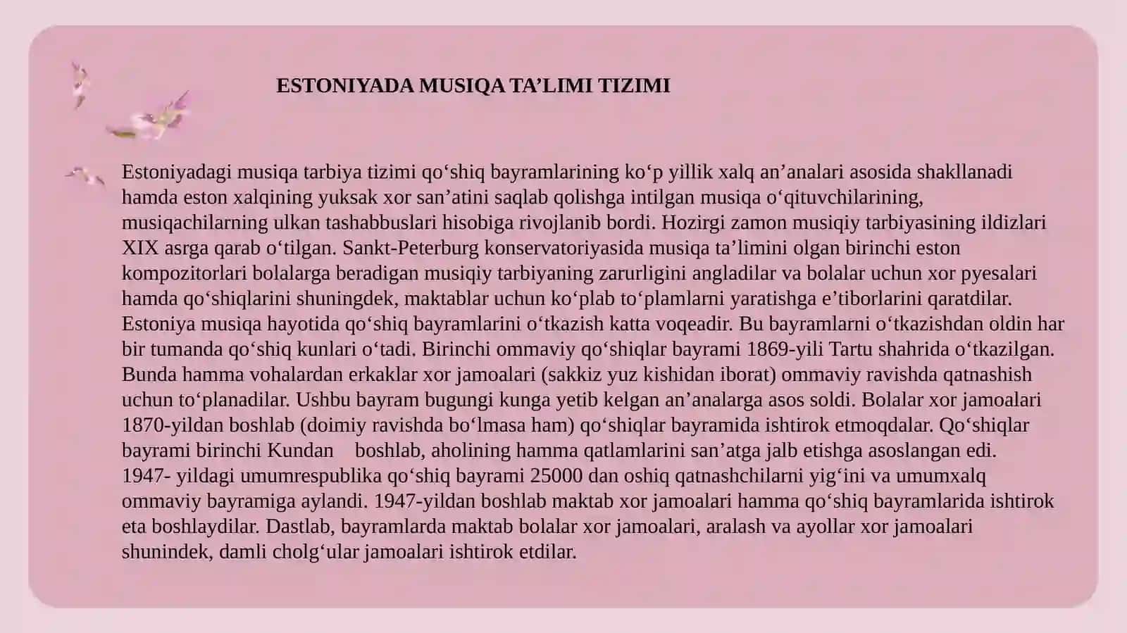 ROSSIYA, ESTONIYA, LITVA, POLSHAMAMLAKATLARIDA MUSIQA TA’LIMINING RIVOJLANISHI 4