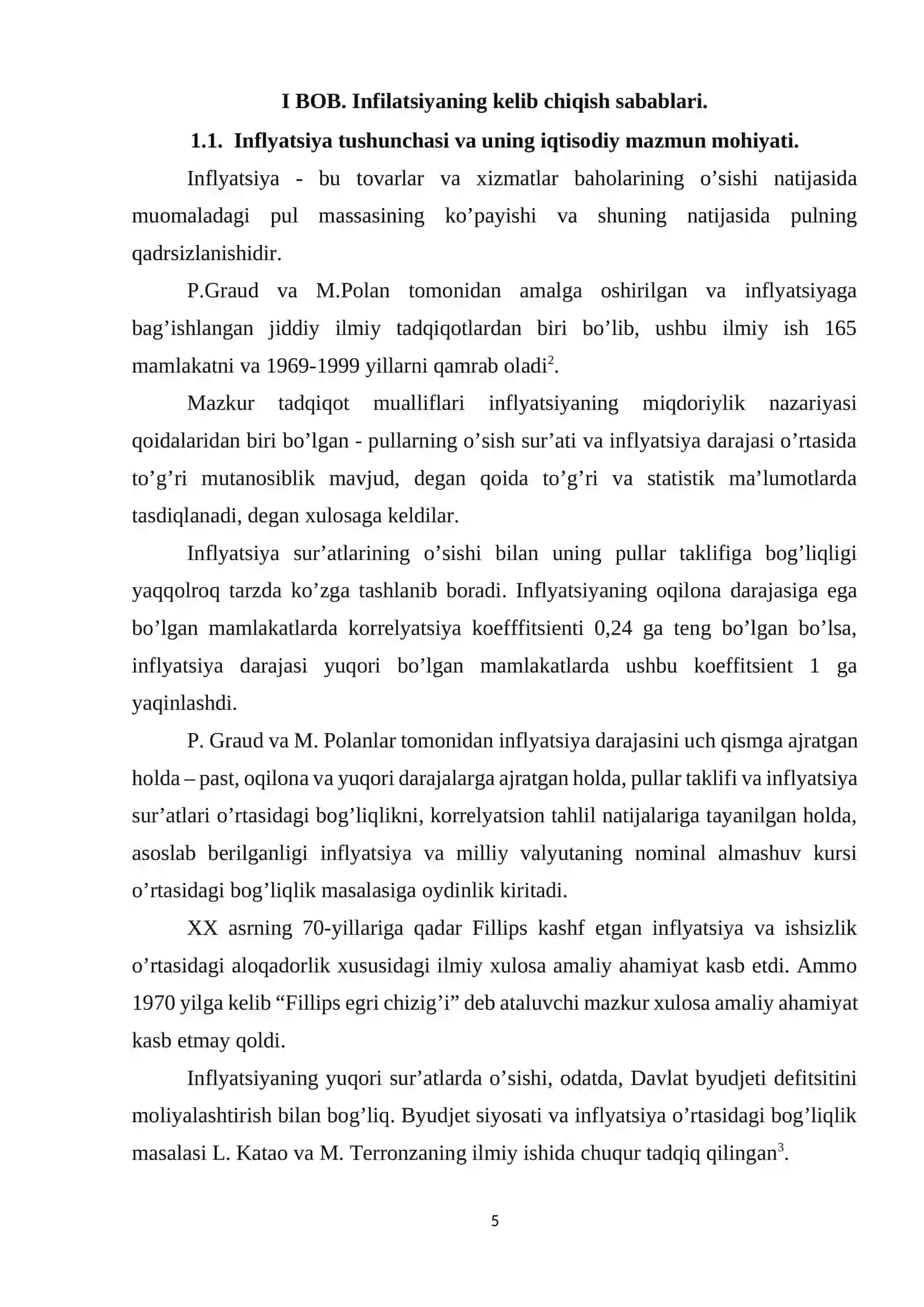 Inflatsiya, uning kelib chiqishi sabablari va oqibatlari 4