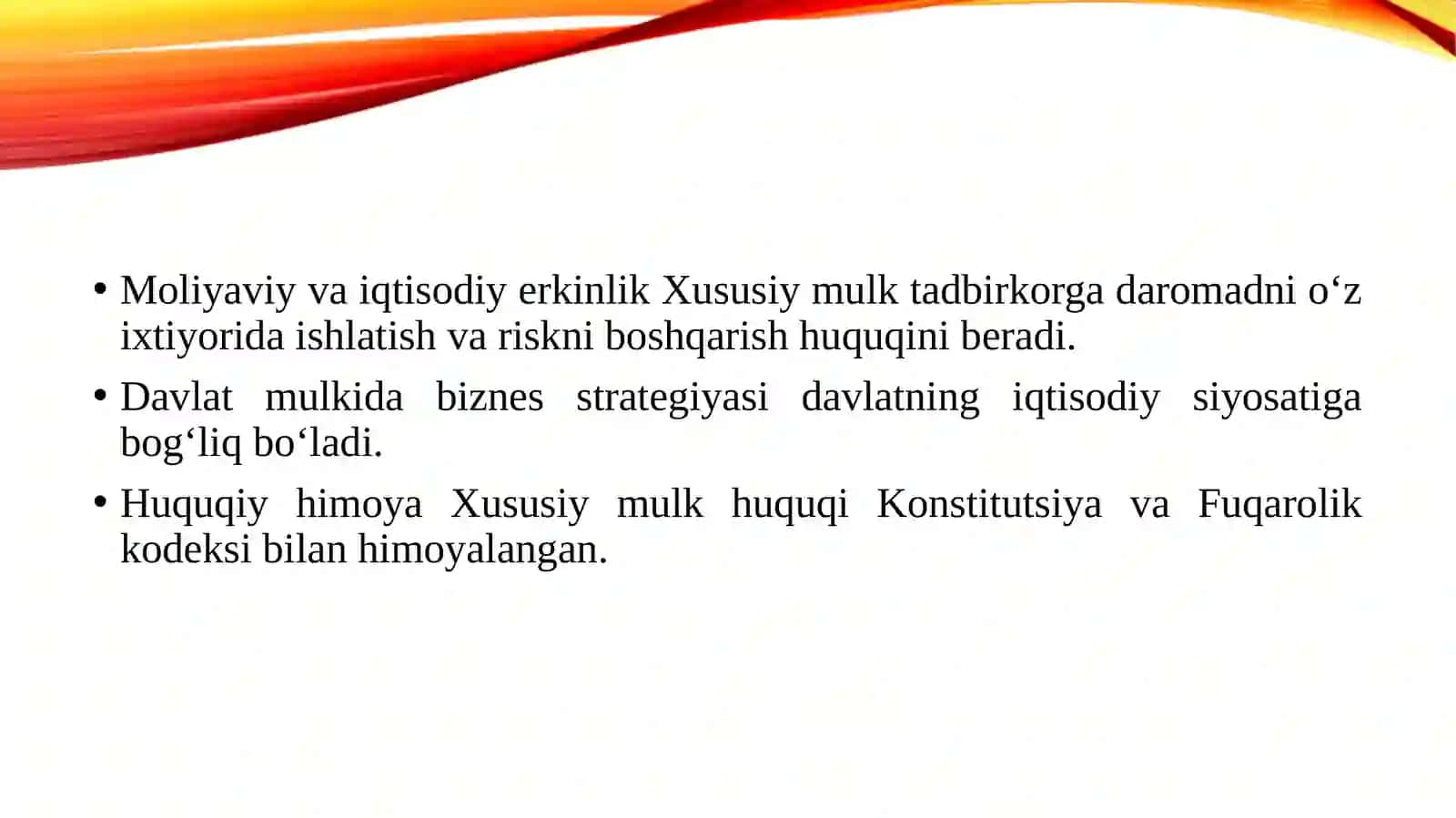 Mulkchilik shakllarining biznes huquqidagi o'rni 4