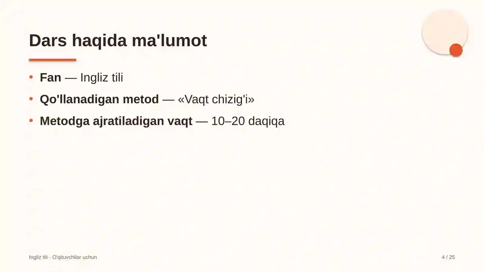 ingliz tili darslarida vaqt chizig'i metodidan foydalanish 9913 4