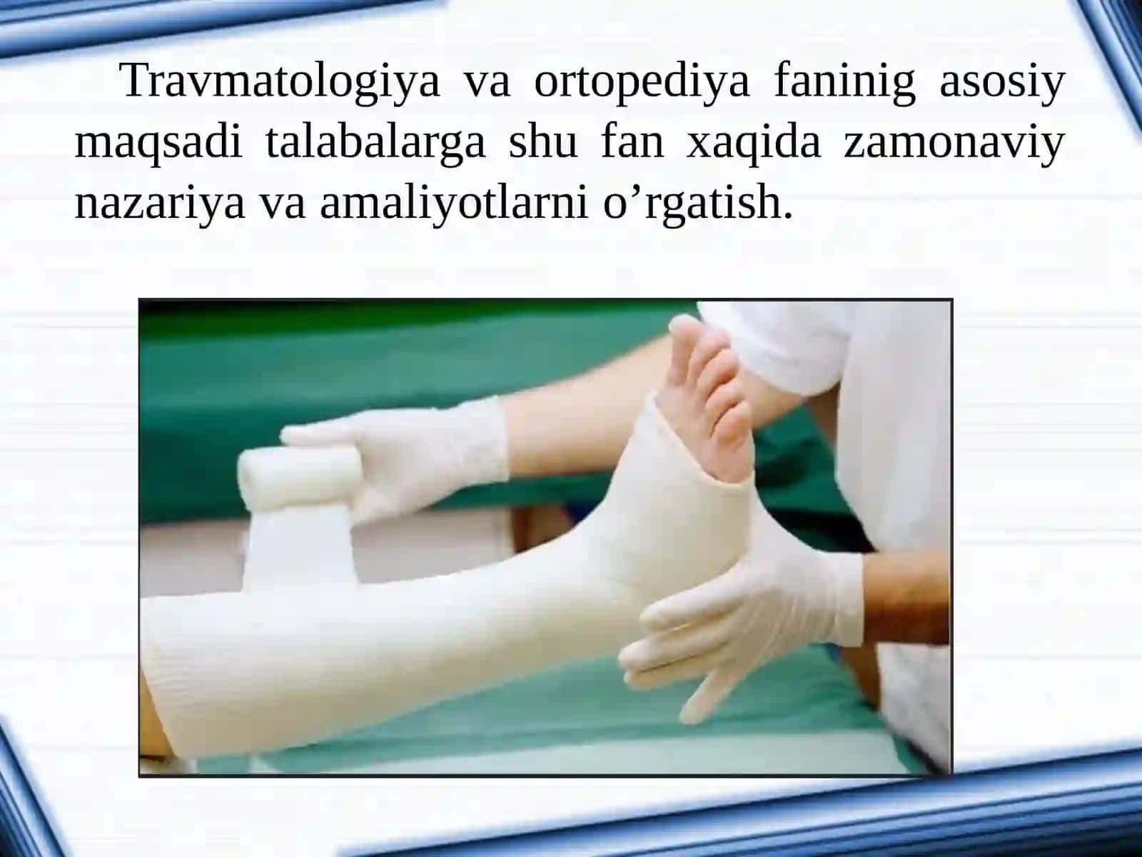 Davolash ishi Davolash fakulteti 418-guruh talabasi Xusanov Shaxriyor Nevrologiya va travmatologiya kafedrasi 4