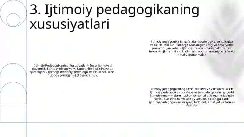 Ijtimoiy Pedagogika Fan Sifatida. Ijtimoiy Pedagogika Ta'Rifi, Tuzilishi Va Vazifalari 4