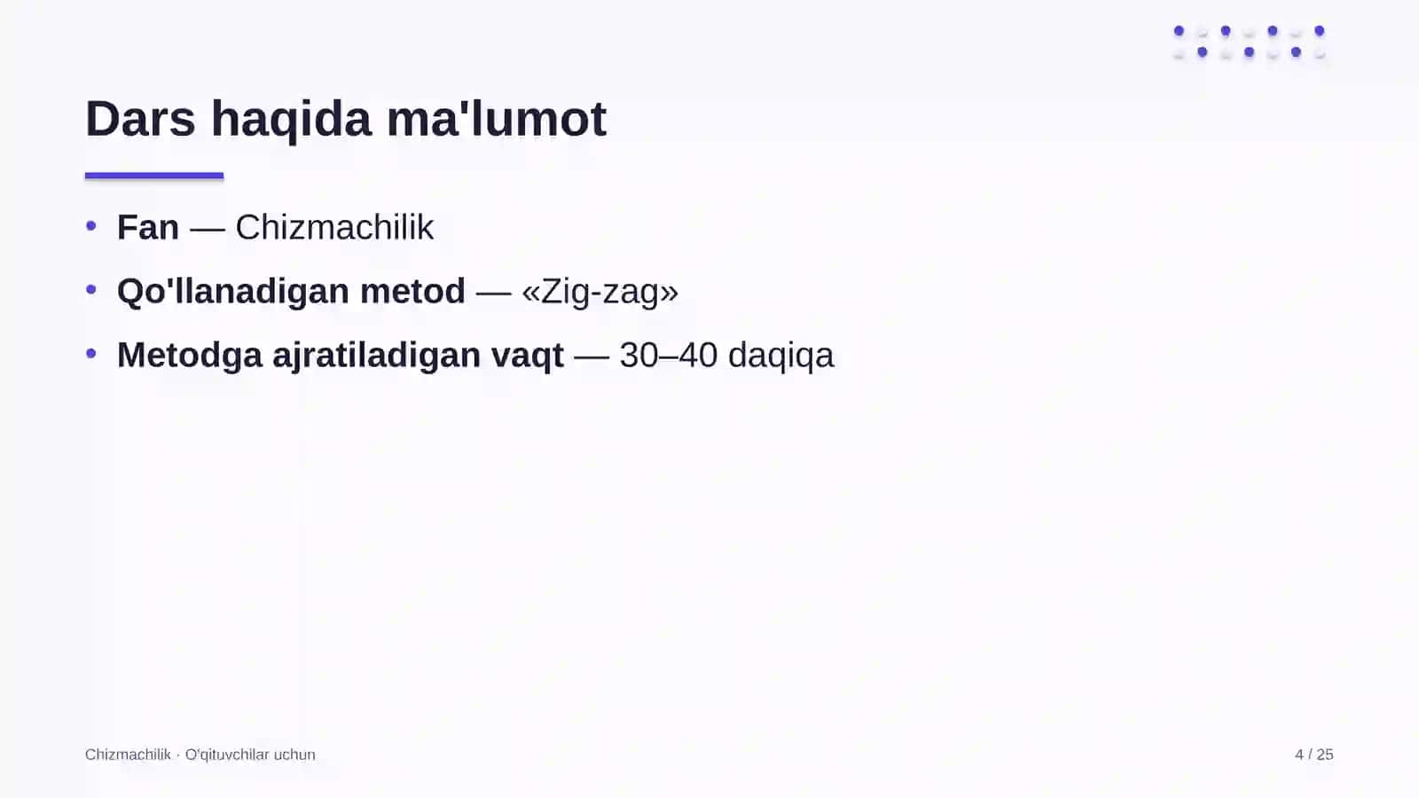 chizmachilik darslarida zig zag metodidan foydalanish 4727 4