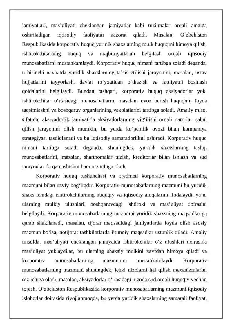 Korporativ huquq tushunchasi va uning belgilari 4