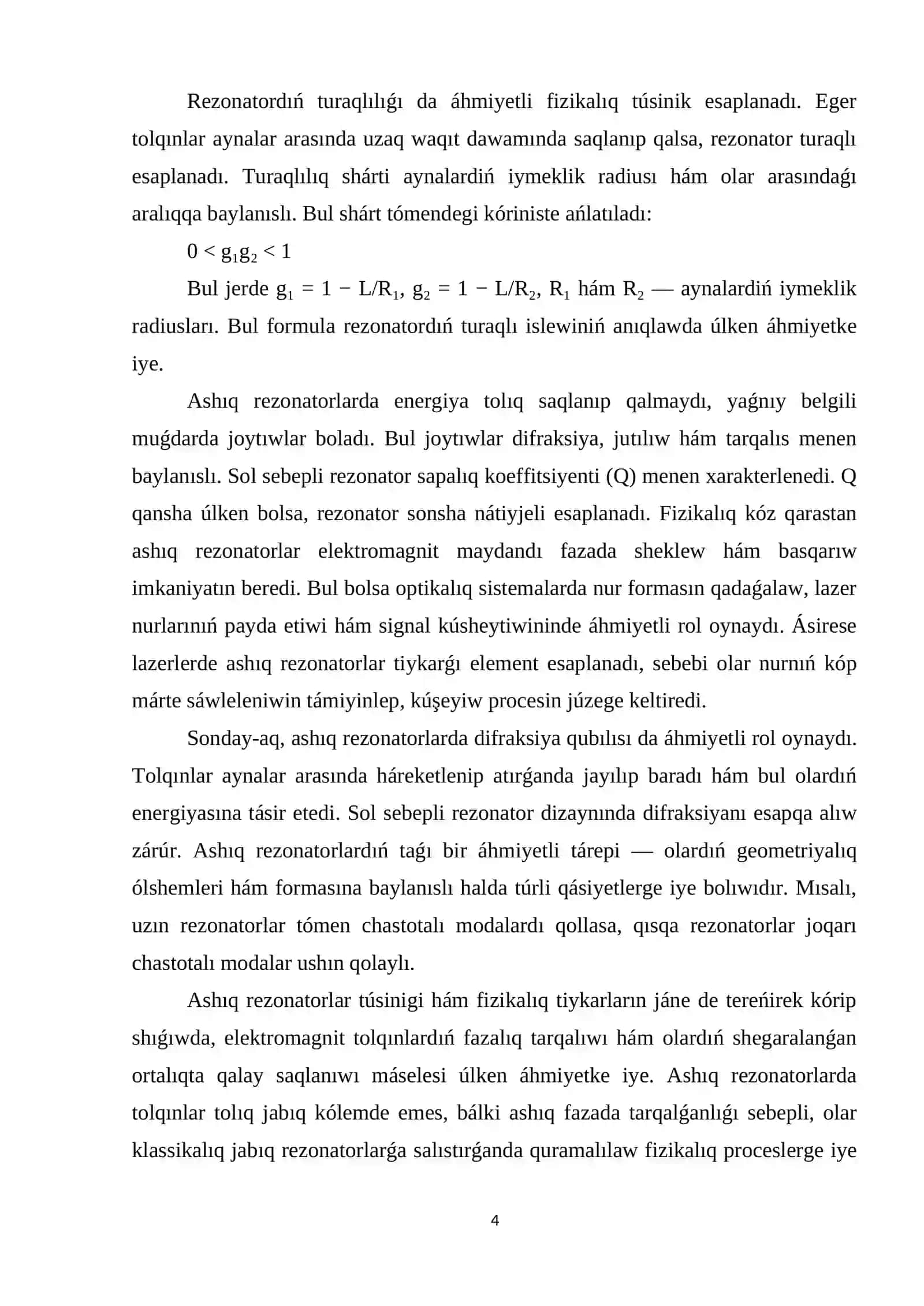 Ashıq rezonatorlar 4