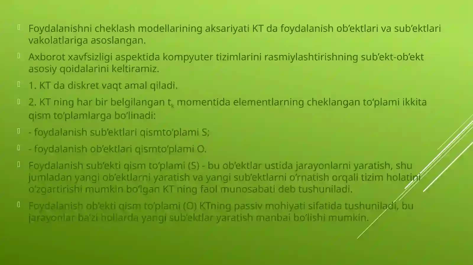 Kompyuter tizimlari va tarmoqlarida xavfsizlik siyosati va modellari 4