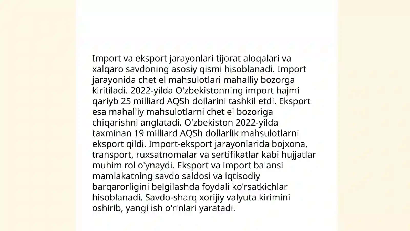 Tashqi savdoda tovarlar importi va eksportini statistik oʻrganish 4