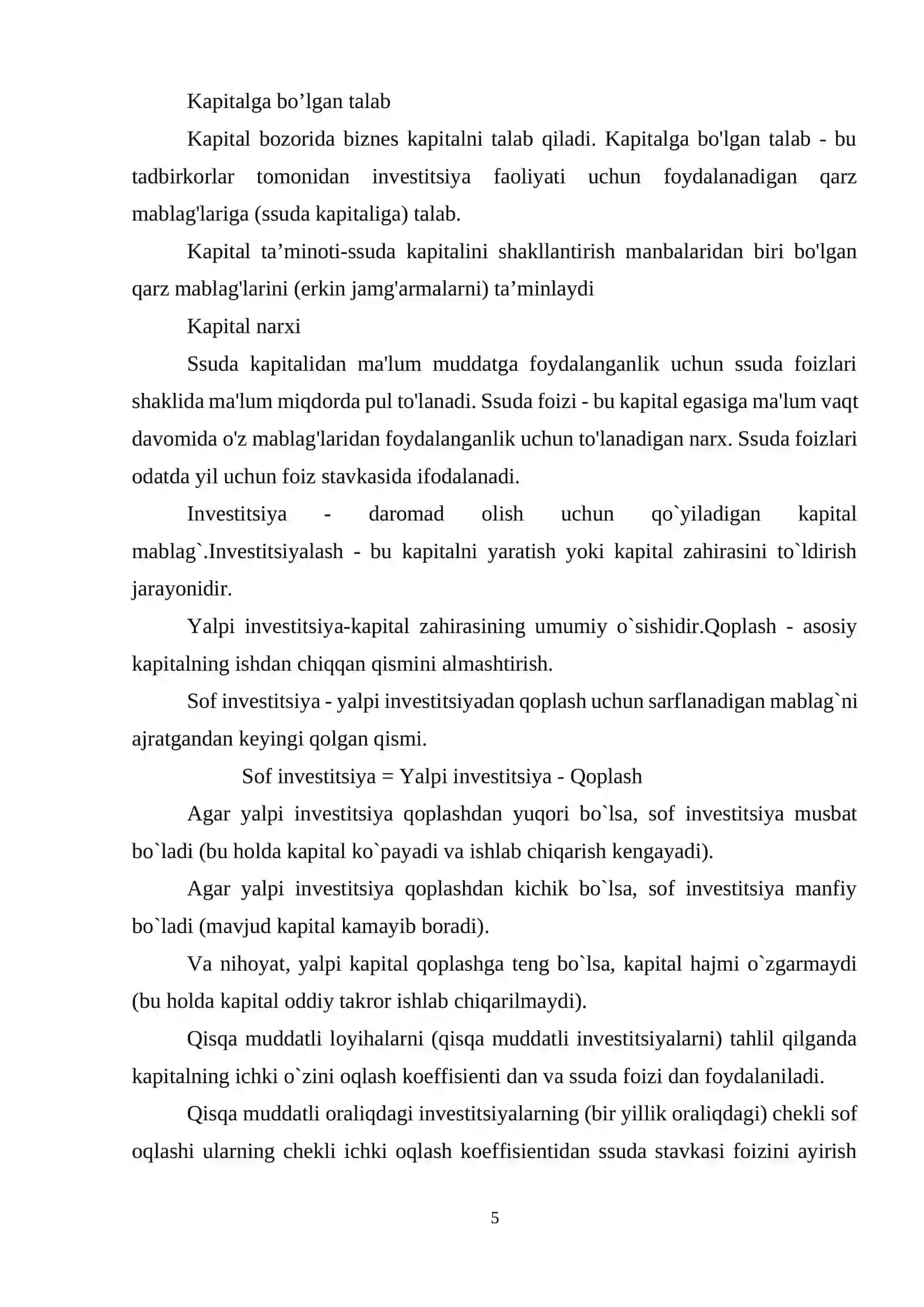 KAPITAL BOZORINING VAZIFALARI 4