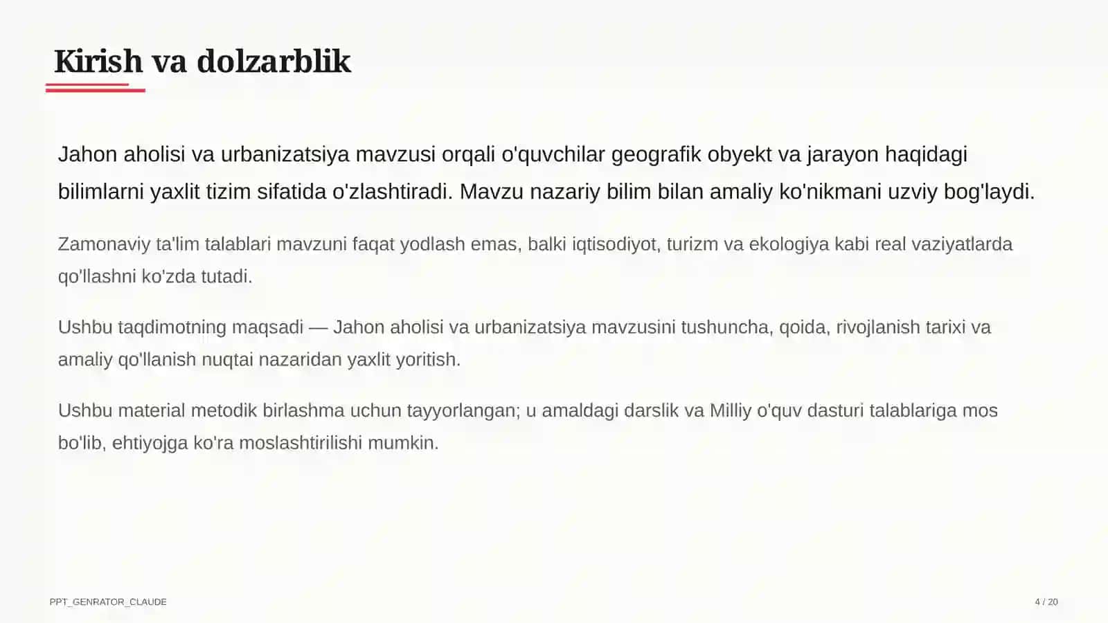 Jahon aholisi va urbanizatsiya (10-sinf) 4