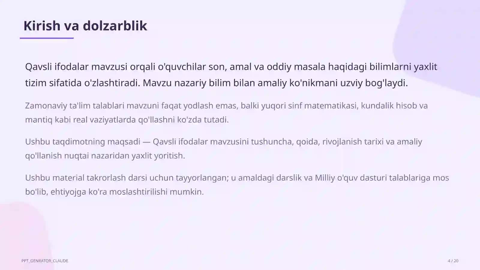 Qavsli ifodalar (2-sinf) 4
