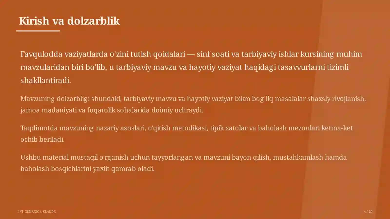 Favqulodda vaziyatlarda o'zini tutish qoidalari 4