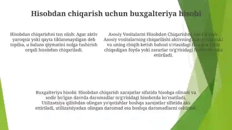 Asosiy Vositalarni Hisobdan Chiqarishni Aks Ettirish Tartibi 4