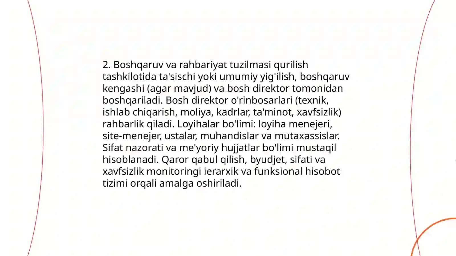 Qurilish tashkilotlarining tarkibi va tavsifi 4