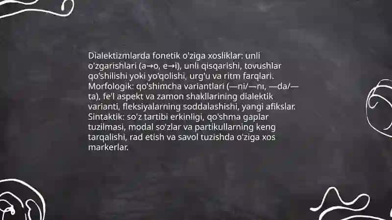 Dialektizmlarning mintaqaviy taqsimoti va semantik xususiyatlari 4